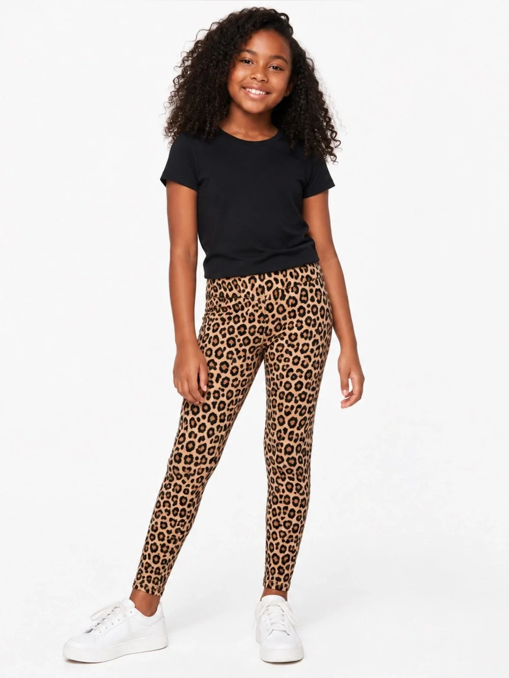 Gap Kids Leopard Print Leggings Cotton Stretch Elastic Waist Girls Large 10